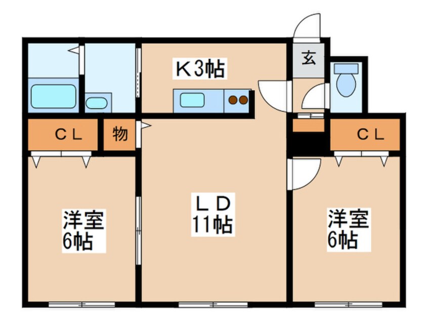 間取図 モンレーヴ北27