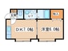 ラベンダータウン 1DKの間取り