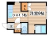 Ｕハウス北２６条 1DKの間取り