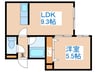 ルナハイツ南８条 1LDKの間取り