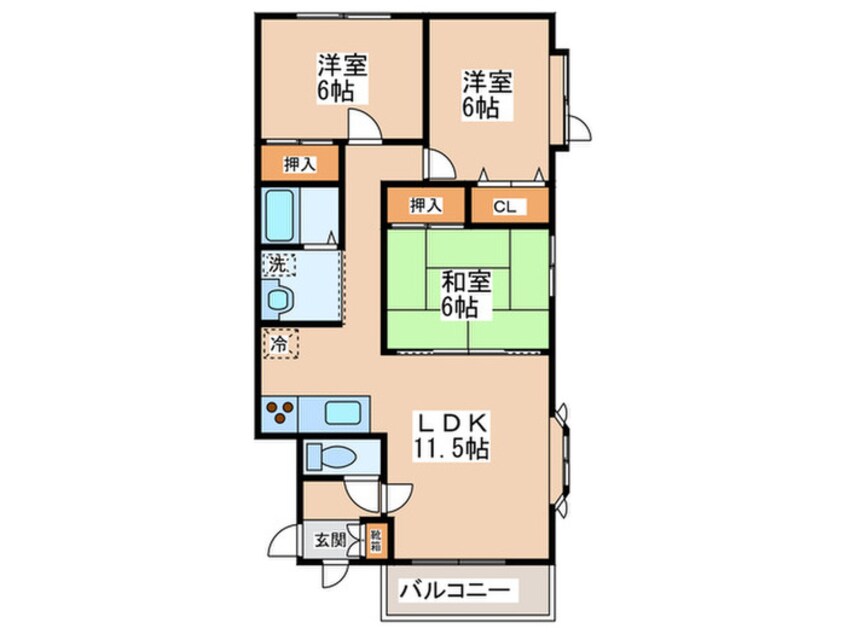 間取図 グランドール西岡Ⅰ