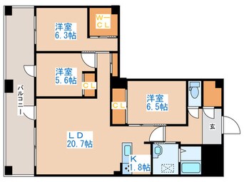 間取図 アワーズ琴似