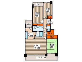 間取図 グランアビテ福住（202）