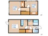 西岡高台テラスハウス 2LDKの間取り