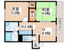 ダンディライオン 2DKの間取り