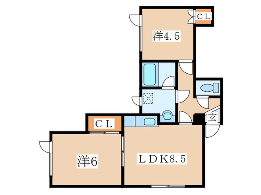 間取図 コ－ポ若葉２