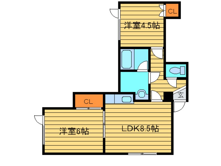 間取図 コ－ポ若葉２