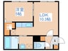 アルス新道東 1LDKの間取り