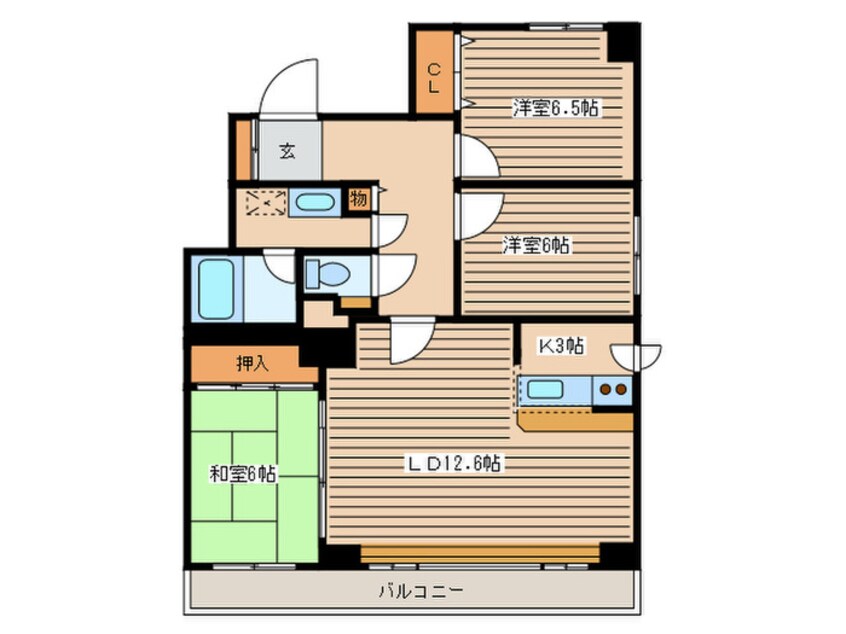 間取図 マンションクロダ山鼻１９条
