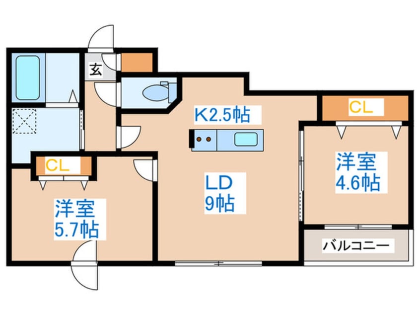 間取図 カサトレス西町