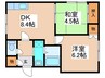 プレイムコート平和通 2DKの間取り