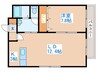 フェバリット弐番館 1LDKの間取り