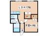 レジデンスふれあい 1LDKの間取り