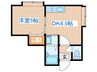 アポ西町 1DKの間取り