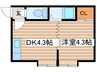 クルーズハウス北１４条Ｂ棟 1DKの間取り