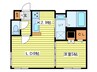 プライマル札幌円山 1LDKの間取り