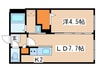 RITZ GRANDE 中島公園 1LDKの間取り