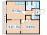 プログレスコ－ト山の手 2DKの間取り