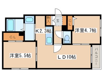 間取図 フラット北３５条Ⅱ