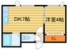 アークコート月寒東Ⅱ 1DKの間取り