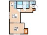 フラワー南４条 1LDKの間取り