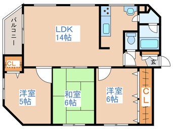 間取図 ｻﾝﾄｱﾘｵﾃﾞ藻岩