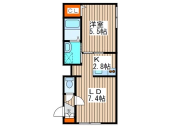 間取図 グランメ－ル二十四軒１－２Ｄ