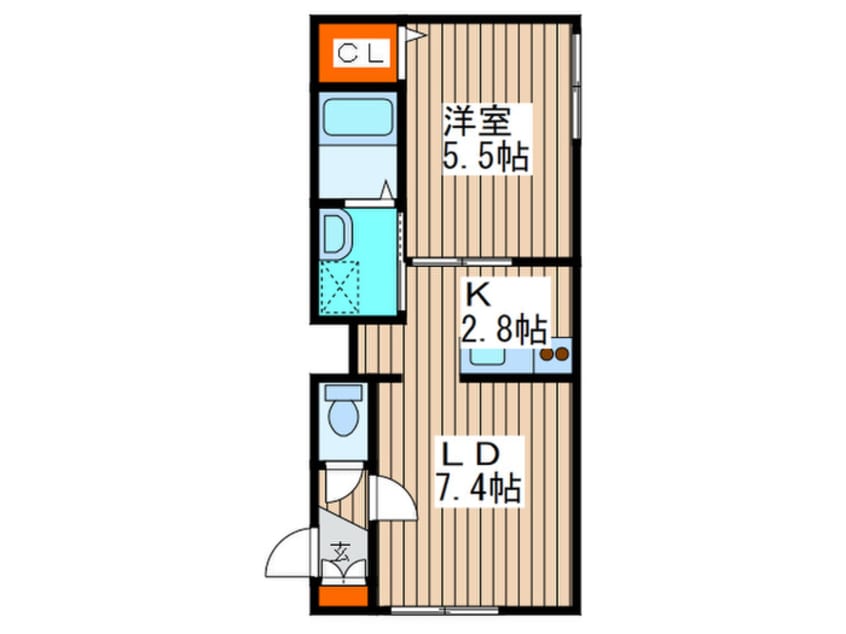 間取図 グランメ－ル二十四軒１－２Ｄ