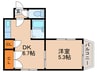 ヴェルテ月寒 1DKの間取り