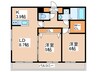 アマンダ 2LDKの間取り