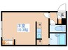 シャイニングドリ－ム南平岸 1Rの間取り