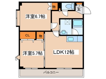 間取図 メ－プル月寒