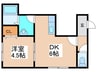 ＷＥＳＴ７ 1DKの間取り