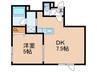 フォレスト南１０条壱番館 1DKの間取り