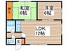 コーポ内田No.1 2LDKの間取り