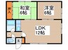 コーポ内田No.1 2LDKの間取り