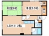 コーポ吉田Ｂ 2LDKの間取り