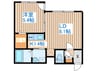 グランメ－ル２４軒１－２Ｂ 1LDKの間取り