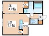 ル・ヌアージュ山鼻南 1LDKの間取り