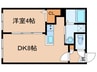 ラフィーネ月寒中央通 1DKの間取り