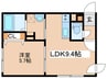 PrimoMare南郷通 1LDKの間取り