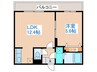 パティオ竹善 1LDKの間取り