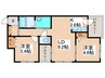 ミカエルアルファⅤ 2LDKの間取り