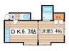 ラ・メゾン２２ 1DKの間取り