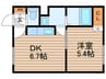 吉川マンション 1DKの間取り