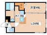 ラフィーネ中の島 1LDKの間取り