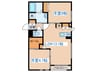 アルファスクエア西28 2LDKの間取り
