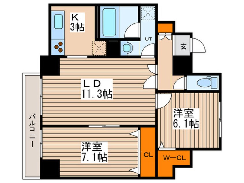 間取図 スクエアマンション６１４