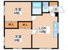 第二東園ハイツ 2LDKの間取り