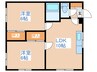第二東園ハイツ 2LDKの間取り